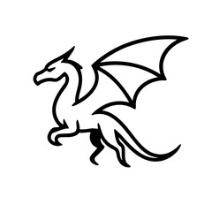 Twin-wing dragon outline in mid-flight