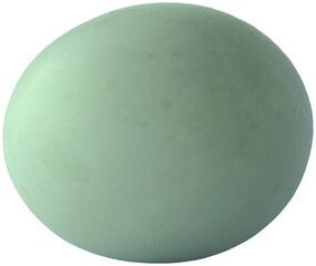 Single Whole Salted Duck Egg with Pale Blue Shell Isolated in Transparent Background