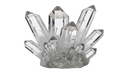 Quartz Crystal Cluster Isolated on White