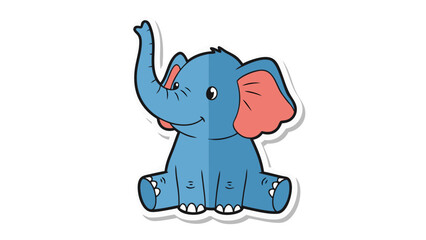 Obraz premium cartoon elephant with a smile