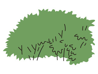 Commercial facility planting design | Vector illustrations of stylish exteriors, shrubs, and symbol trees