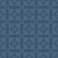 Fototapeta premium Seamless blue floral geometric pattern for textile and wallpaper design