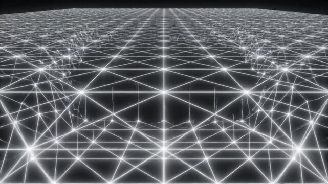 Pulsating Triangular Geometric Grid Seamless Loop