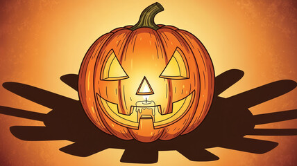 Jack O'Lantern Carving: Halloween Pumpkin with Candlelight Glow