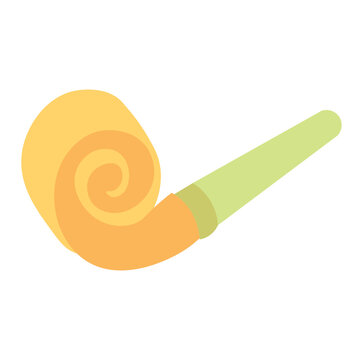 Cute orange party horn icon, ideal for sunny, energetic parties, or illustrating bold, vibrant, and cheerful celebration designs.