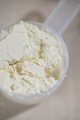 Close up of Whey Protein Isolate Powder 