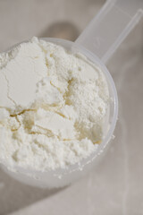 Close up of Whey Protein Isolate Powder 