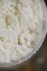 Close up of Whey Protein Isolate Powder 