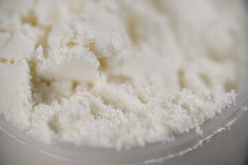 Close up of Whey Protein Isolate Powder 