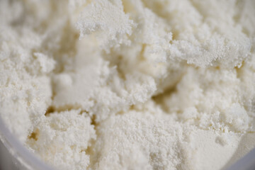 Close up of Whey Protein Isolate Powder 