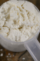 Close up of Whey Protein Isolate Powder 