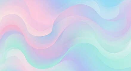 Obraz premium Soft pastel waves flow across an abstract, blended background canvas