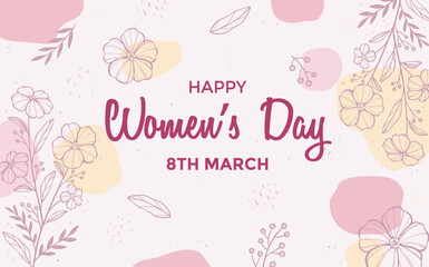 Hand-Drawn Colorful Women&rsquo;s Day 8th March Illustration