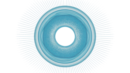 Blue Circular Pattern with Radiating Lines in Modern Minimalist Style with Soft Gradient Lighting for Technology Background