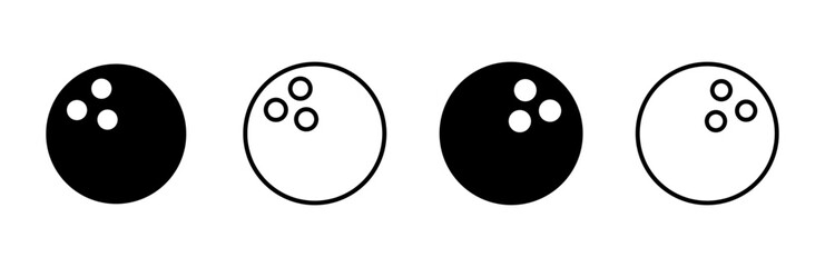 Bowling icon set. bowling ball and pin icon. bowling pins