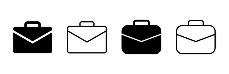 Briefcase icon set. suitcase icon. luggage symbol.