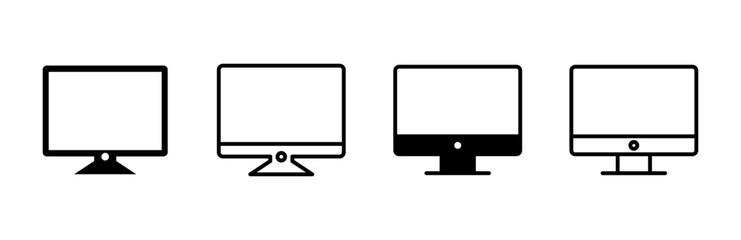 Computer icon set. computer monitor icon vector.