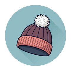 Winter Knit Beanie Hat Icon Illustration Cozy Cold Weather Accessory