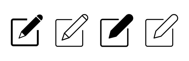 Edit icon set. edit document icon. edit text icon. pencil. sign up