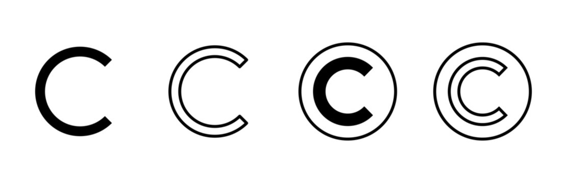 Copyright icon set. copyright symbols