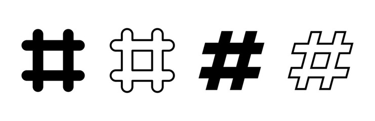 Hashtag icon set. hashtag symbol