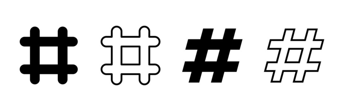 Hashtag icon set. hashtag symbol
