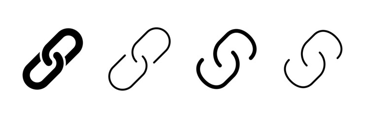 Link icon set. Hyperlink chain symbol.