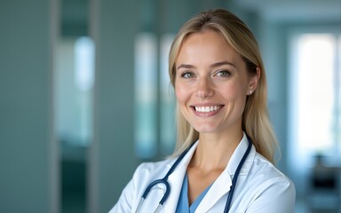 Doctor, woman and portrait in hospital for healthcare, pride and confidence with medical professional in neurology. Medicine, health and mature female neurologist with about us, help and advice