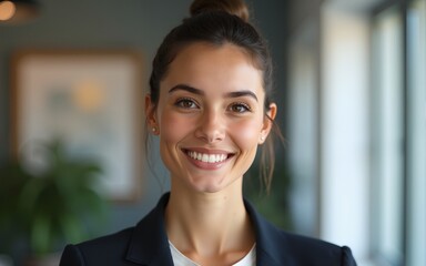 Beautiful positive office manager ai generated. High quality