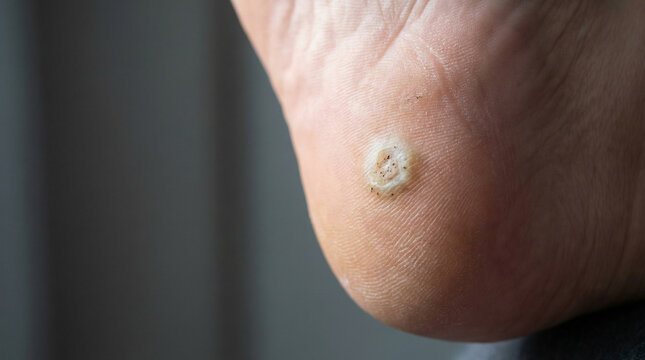 Plantar Wart on Human Foot Heel