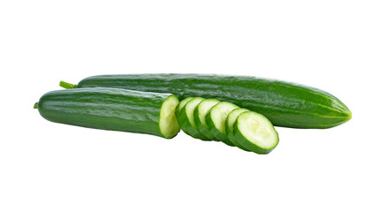 Fresh Cucumber and slices transparent png