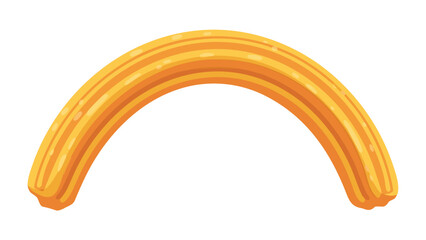 Golden Brown Curved Churro Isolated on Black Background with Detailed Texture and Caramel Glaze