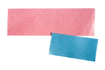 blue and pink sticky notes isolated on white background