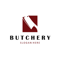 butchery logo meat cutting simple black silhouette meat illustration for template illustration design