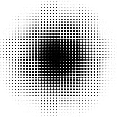 Abstract Dot Pattern A Circular Gradient of Black Dots on a White Background