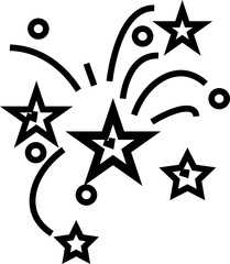 vector icon of star-shaped fireworks on christmas and new years day 