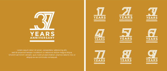 anniversary vector logo set, white color can be use for celebration