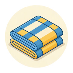 Folded Blanket Icon Illustration Cozy Home Textile Design