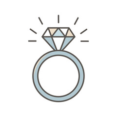 diamond love rings couple tattoo cartoon illustration