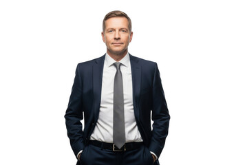 Fototapeta premium Man in a suit isolated on transparent background