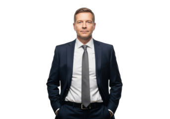Man in a suit isolated on transparent background