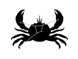 蟹座のシルエットイラスト