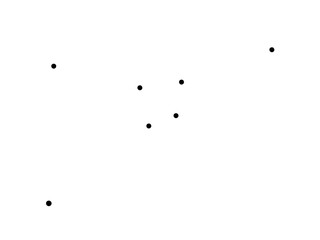 黒い点で表した蟹座のイラスト（連結線なし）