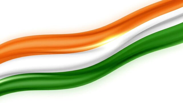 Republic Day and Independence celebration of Indian tricolor wave video motion animated footage and animation showing India 26 January and 15 Agust Independent national pride background today