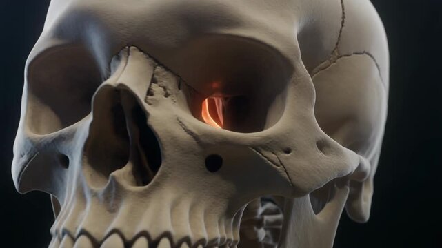 Orbiting Camera View of Human Skull and Foramen Magnum