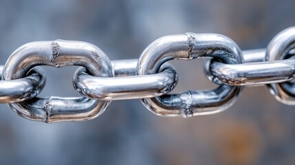 Obraz premium Snapped industrial strength silver metal chain with tension fracture visible, extreme close-up showing metallurgical details of broken link, high contrast between polished steel and white seamless