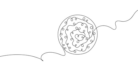 Golf ball in one continuous line simple linear style. Doodle vector illustration Editable stroke.