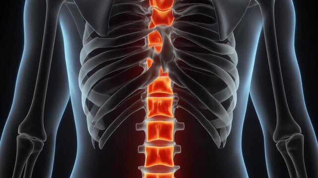 Animated Human Spine Anatomy - Lumbar Vertebrae Visualization