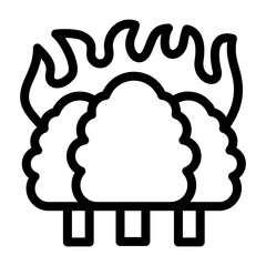 forest fire icon line