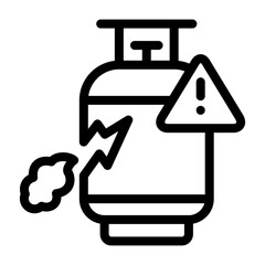 leaking gas cylinder icon line